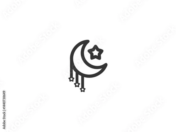 Obraz Simple, grayscale vector graphic of a stylized banner or icon.