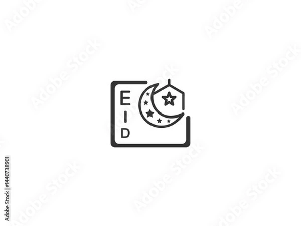 Obraz Simple, grayscale vector graphic of a stylized banner or icon.