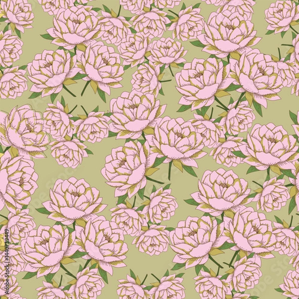 Fototapeta Amazing seamless floral pattern with bright colorful small flowers