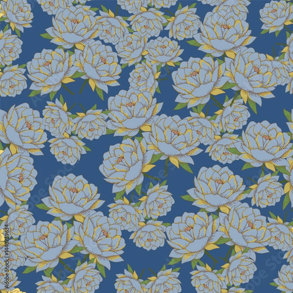 Fototapeta Amazing seamless floral pattern with bright colorful small flowers