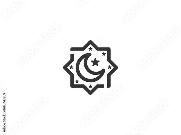 Obraz Simple, grayscale vector graphic of a stylized banner or icon.
