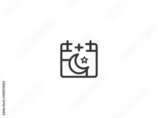 Obraz Simple, grayscale vector graphic of a stylized banner or icon.