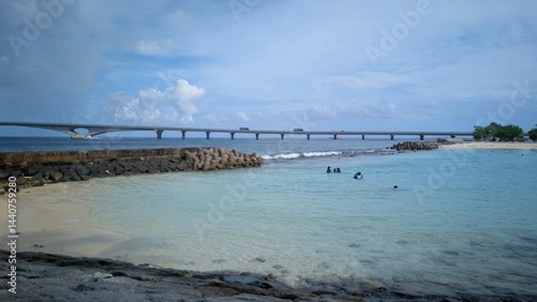 Fototapeta bridge over the sea