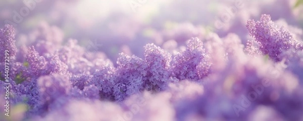 Fototapeta Delicate lilac blossoms in soft focus