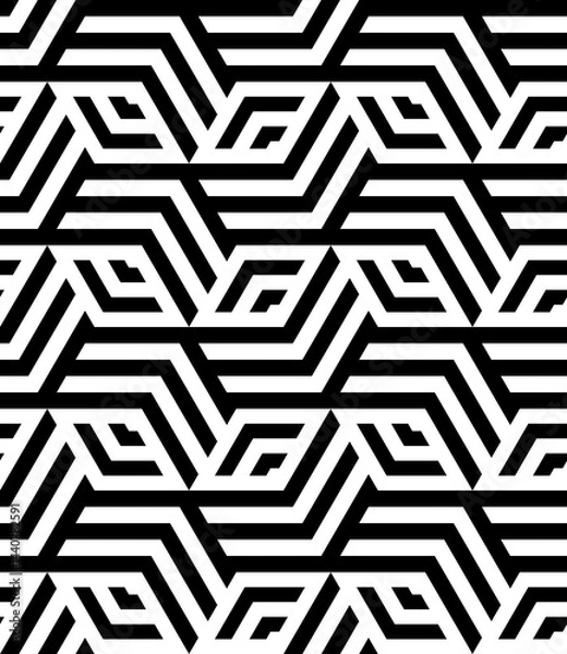 Fototapeta Seamless geometric pattern. Modern abstract background with hexagons.