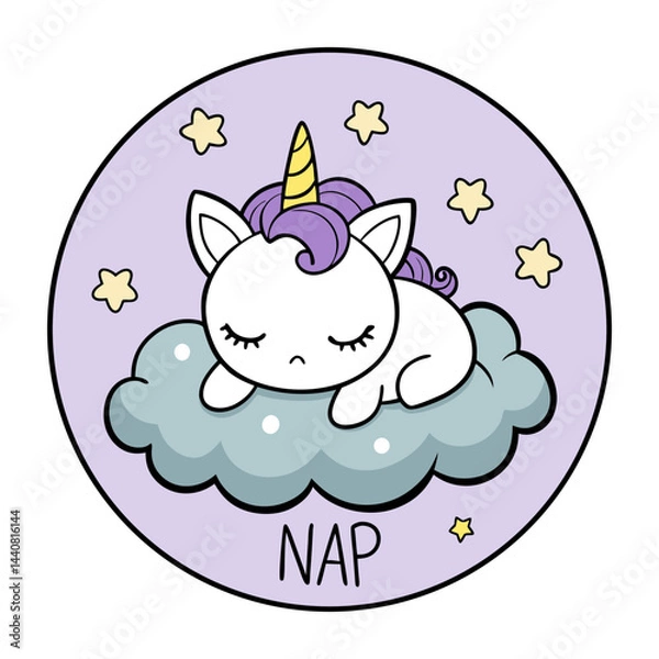 Fototapeta unicorn nap time 