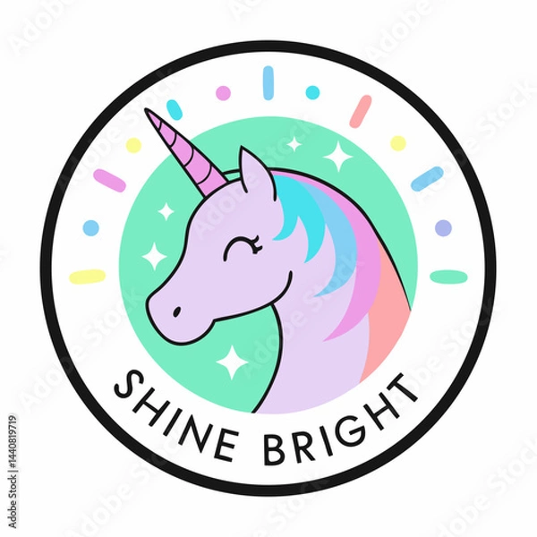 Fototapeta vector illustration of an abstract unicorn