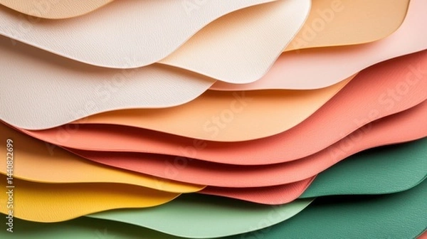 Fototapeta Artificial flower making Concept, Stacked Artificial Flower Petals in Various Stages of Bloom with Soft Colors and Textures for Creative Use