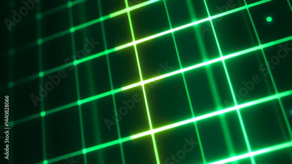 Fototapeta Green led lights on black background. Generative AI