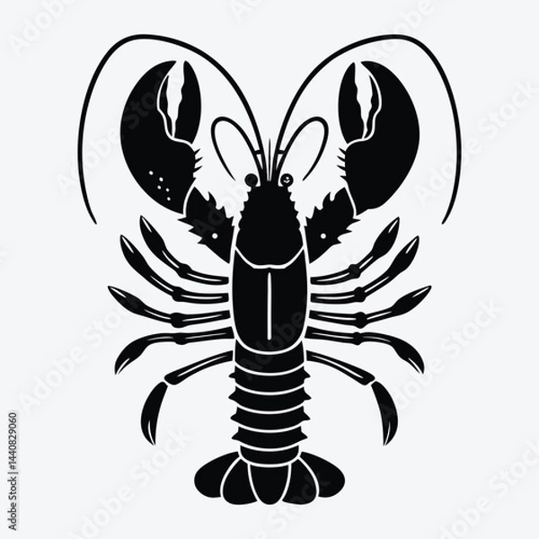 Fototapeta American Lobster line art white background illustration, Generative Ai
