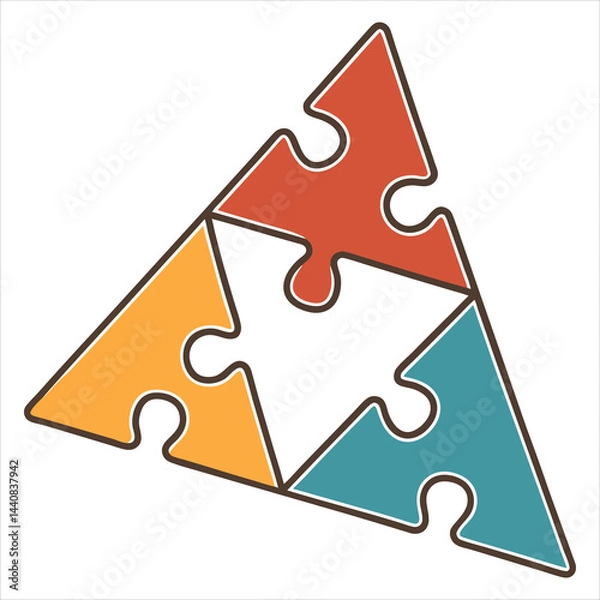 Fototapeta Abstract Puzzle Triangle Symbol