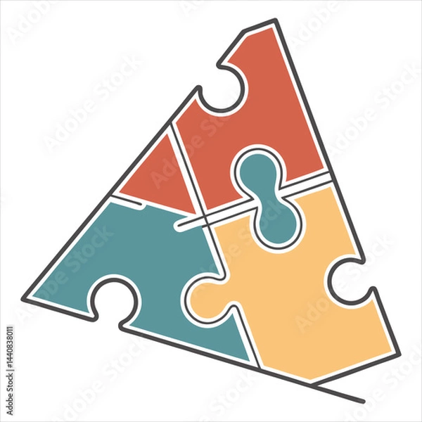 Obraz Creative Puzzle Triangle Piece Logo