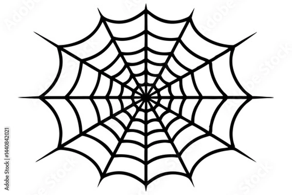 Fototapeta Spider web silhouette vector art with a spider inside, halloween theme, spider, web, spiderweb, silhouette, vector, illustration, design, isolated, black, halloween, arachnid, scary, danger, trap