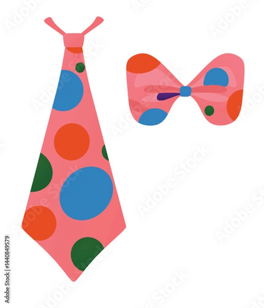 Obraz Clown tie and bow tie. vector