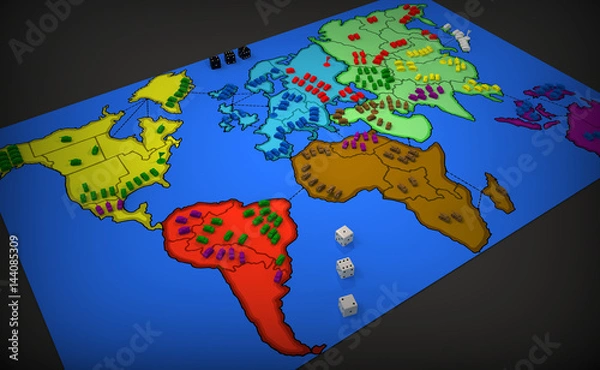 Obraz Toy tanks. board game.3d rendering.