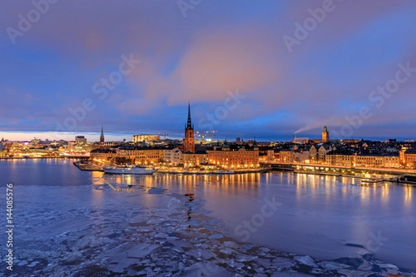 Obraz Evening reflection of Stockholm Riddarholmen