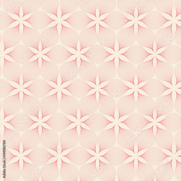 Fototapeta flower pattern vector, repeating linear petal of flower, monochrome stylish 