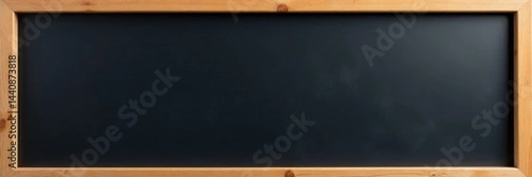 Obraz Clean, blank black chalkboard in simple wooden frame, ideal for various uses , minimalist, design