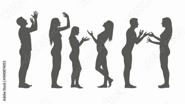 Obraz silhouettes of people