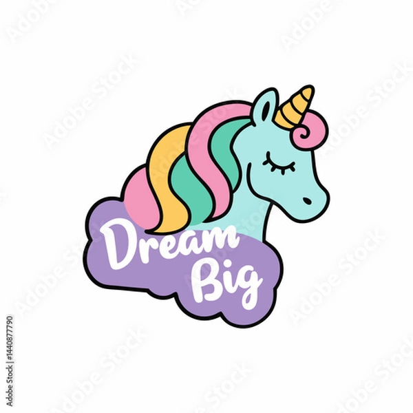 Fototapeta unicorn with a flower