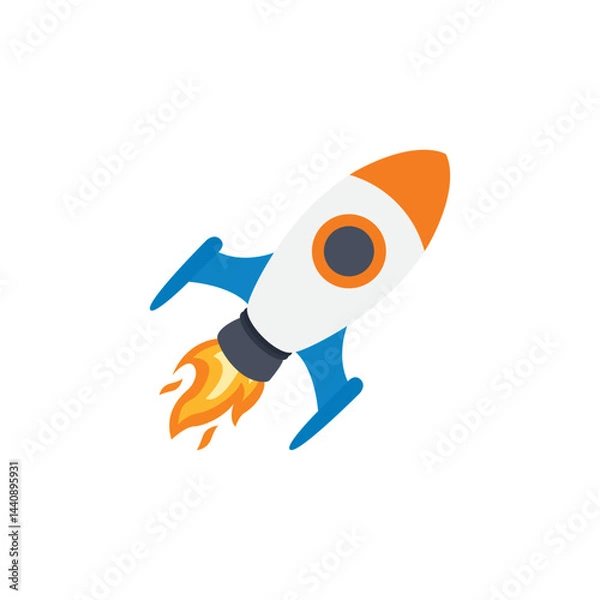 Obraz rocket space ship space vector symbol sign illustration success icon emoji
