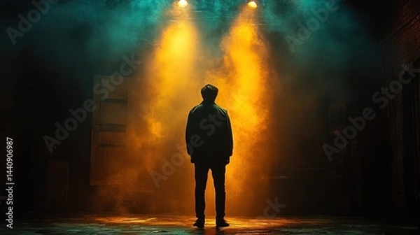 Obraz Solitary Figure in Dramatic Lighting