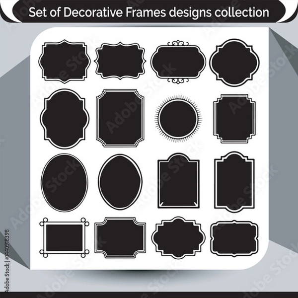 Obraz Classic Ornamental Silhouettes and Frame Corners