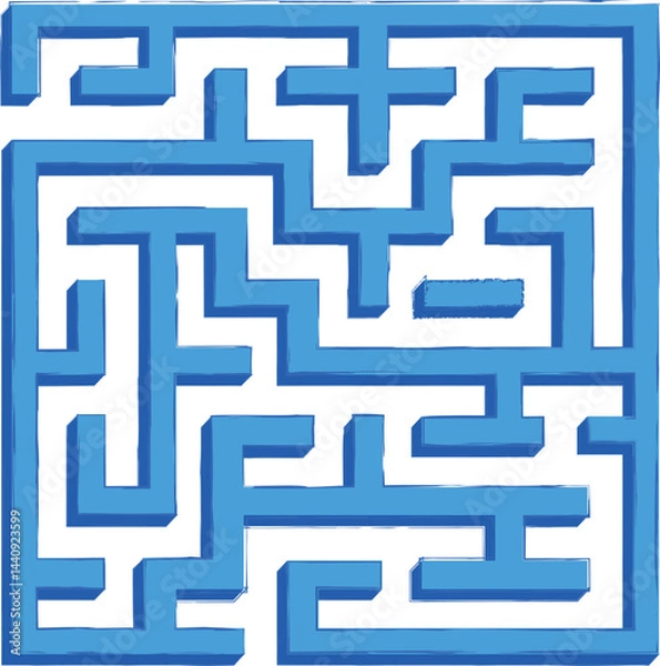 Fototapeta Vector illustration of a labyrinth maze on a white background. Perfect for concepts of challenge, problem-solving, strategy, and navigation