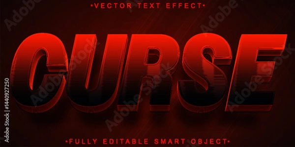 Obraz Horror Red Evil Curse Vector Fully Editable Smart Object Text Effect