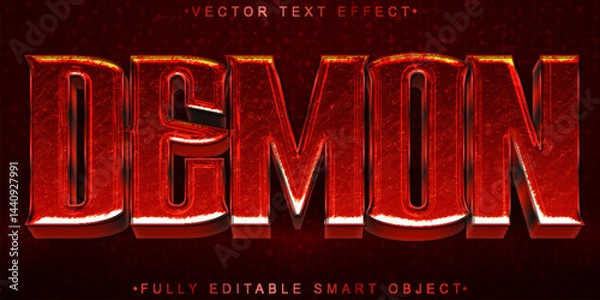 Obraz Dark Red Demon Horror Vector Fully Editable Smart Object Text Effect