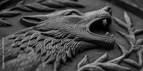 Fototapeta head of a direwolf 3d mural