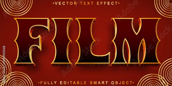 Obraz Red Movie Film Vector Fully Editable Smart Object Text Effect