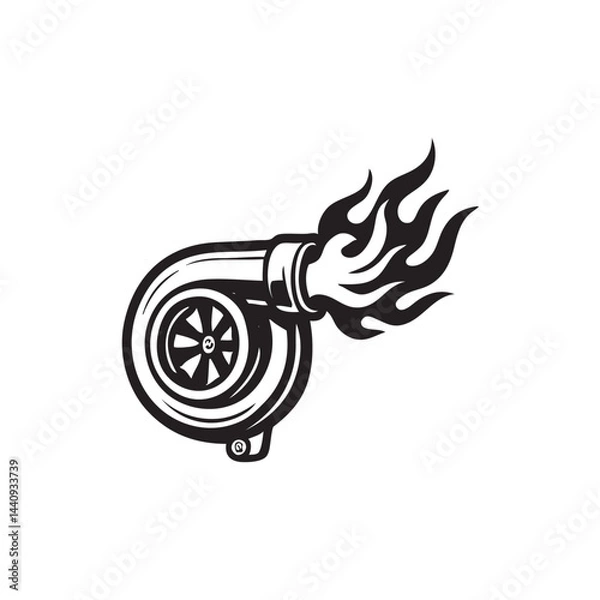 Obraz diesel turbo with flame 
