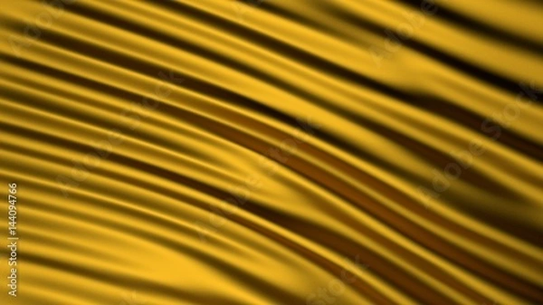 Fototapeta Golden fabric. Graphic illustration. 3D render. Background