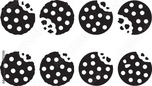 Fototapeta Cookie Silhouettes with Bite Marks and Holes