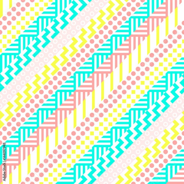Obraz Abstract seamless pattern in 80 90 style