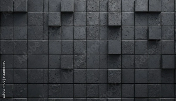 Fototapeta Black tire track pattern creates a seamless, geometric design on a grey surface
