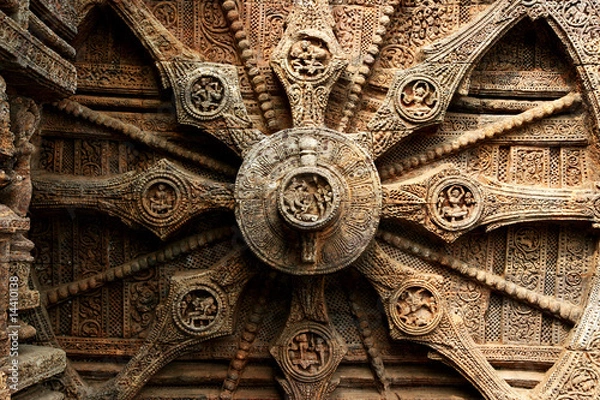 Obraz Ancient Hindu Temple at Konark, Orissa, India. 13th Century AD