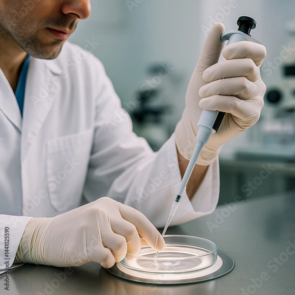 Fototapeta Laboratory Scientist Performing In Vitro Fertilization