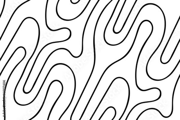 Fototapeta Vector floral background of drawn lines