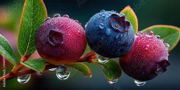 Fototapeta Blueberries Upclose created with Generative AI Technology, ai, generative