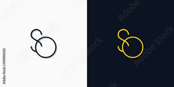 Fototapeta Minimalist abstract initial letters SO logo.