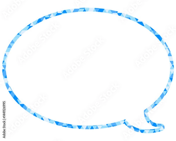 Fototapeta ステンドグラス風吹き出し　三角形模様　丸形