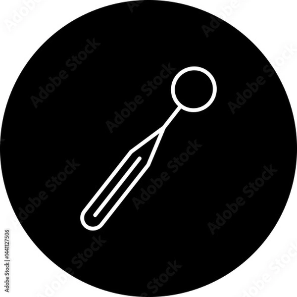 Obraz Mouth Mirror Vector Black Circle Icon Design