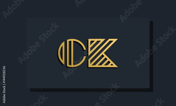 Fototapeta Elegant line art initial letter  CK  logo.