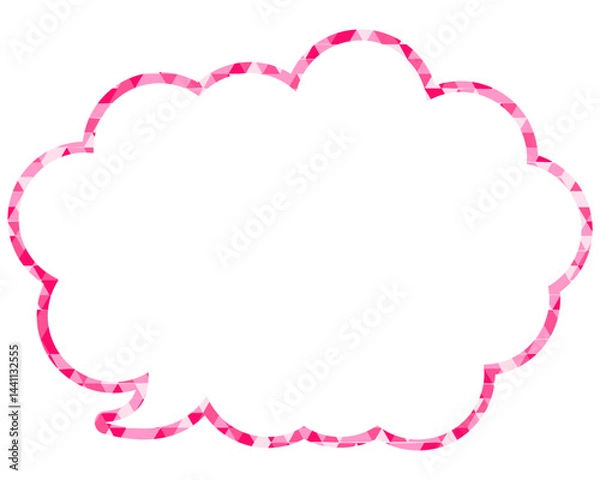 Fototapeta ステンドグラス風吹き出し　三角形模様　丸みのある雲形