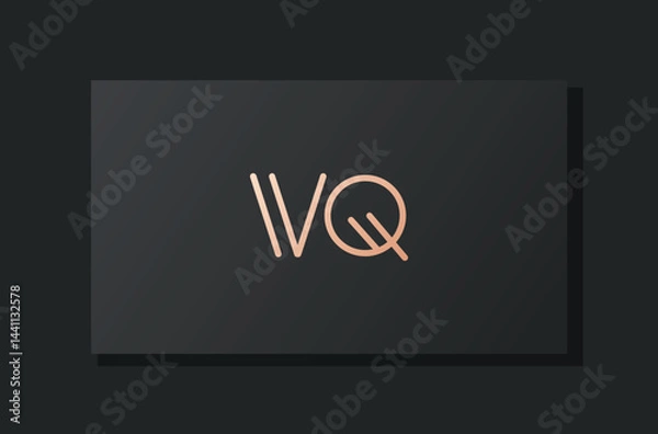 Fototapeta Abstract luxury initial letter VQ logo.