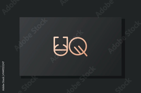 Fototapeta Abstract luxury initial letter UQ logo.