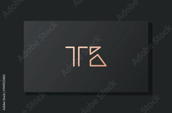 Fototapeta Abstract luxury initial letter TK logo.