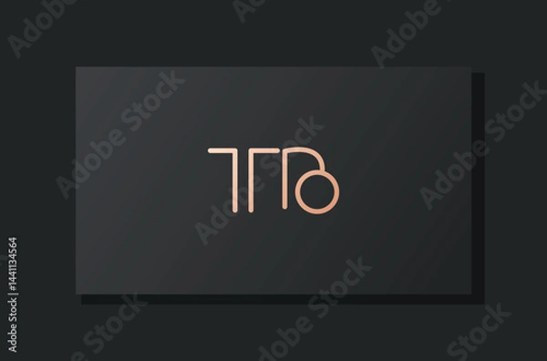 Fototapeta Abstract luxury initial letter TB logo.